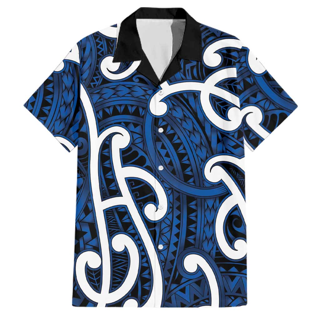 Aotearoa Maori Kowhaiwhai Family Matching Long Sleeve Bodycon Dress and Hawaiian Shirt Kikorangi Puhoro and Patiki