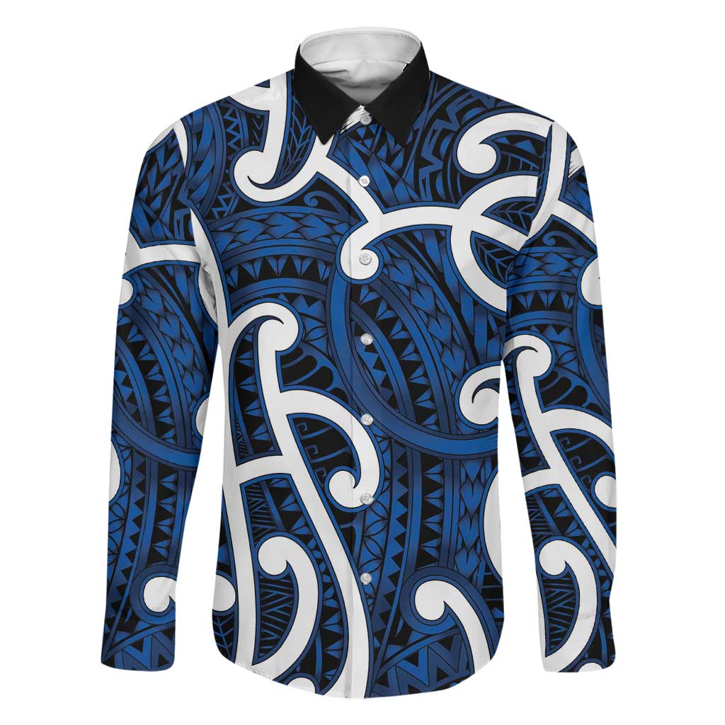 Aotearoa Maori Kowhaiwhai Family Matching Off The Shoulder Long Sleeve Dress and Hawaiian Shirt Kikorangi Puhoro and Patiki
