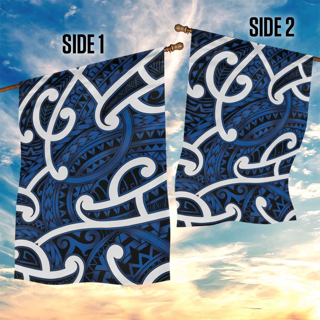 Aotearoa Maori Kowhaiwhai Garden Flag Kikorangi Puhoro and Patiki LT9 - Polynesian Pride