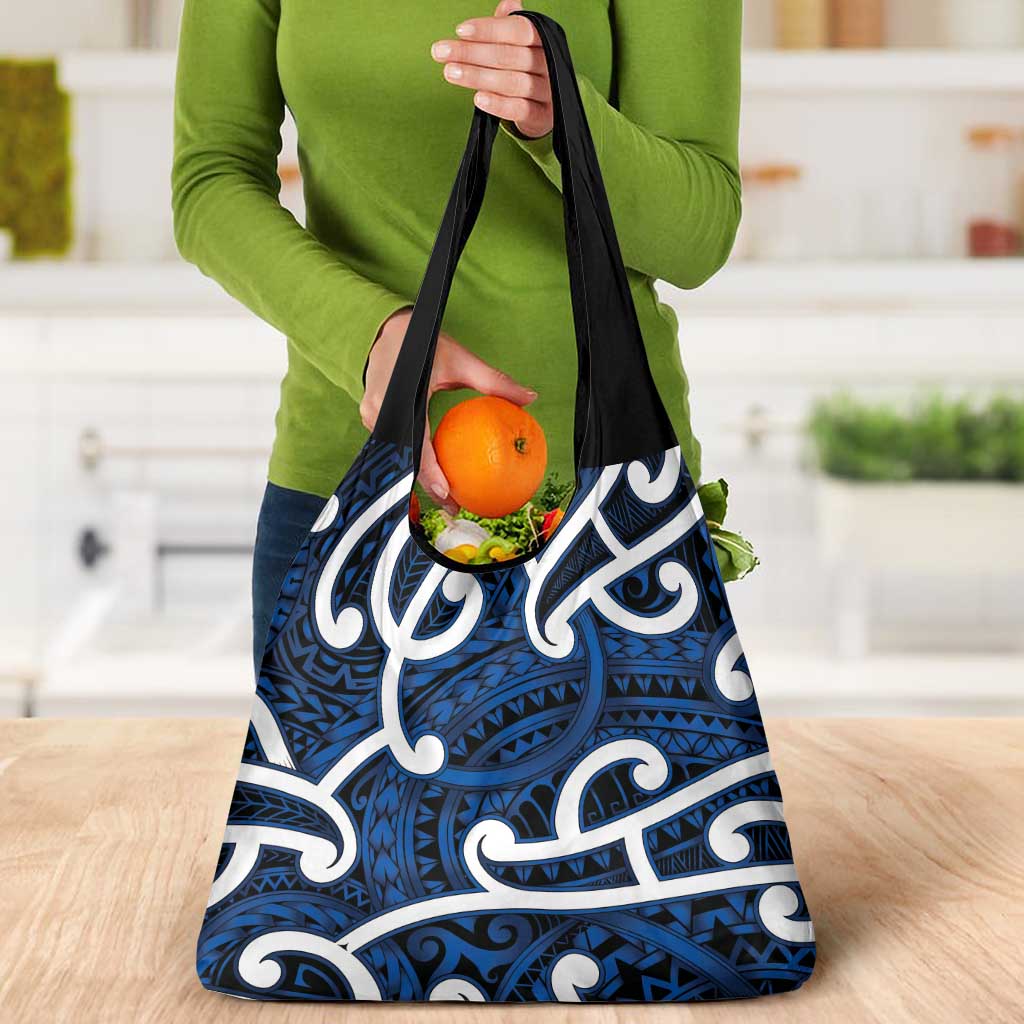 Aotearoa Maori Kowhaiwhai Grocery Bag Kikorangi Puhoro and Patiki LT9 - Polynesian Pride