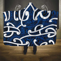 Aotearoa Maori Kowhaiwhai Hooded Blanket Kikorangi Puhoro and Patiki LT9 - Polynesian Pride