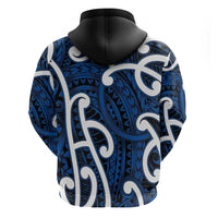 Aotearoa Maori Kowhaiwhai Hoodie Kikorangi Puhoro and Patiki LT9 - Polynesian Pride
