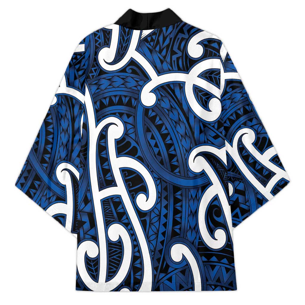 Aotearoa Maori Kowhaiwhai Kimono Kikorangi Puhoro and Patiki LT9 - Polynesian Pride