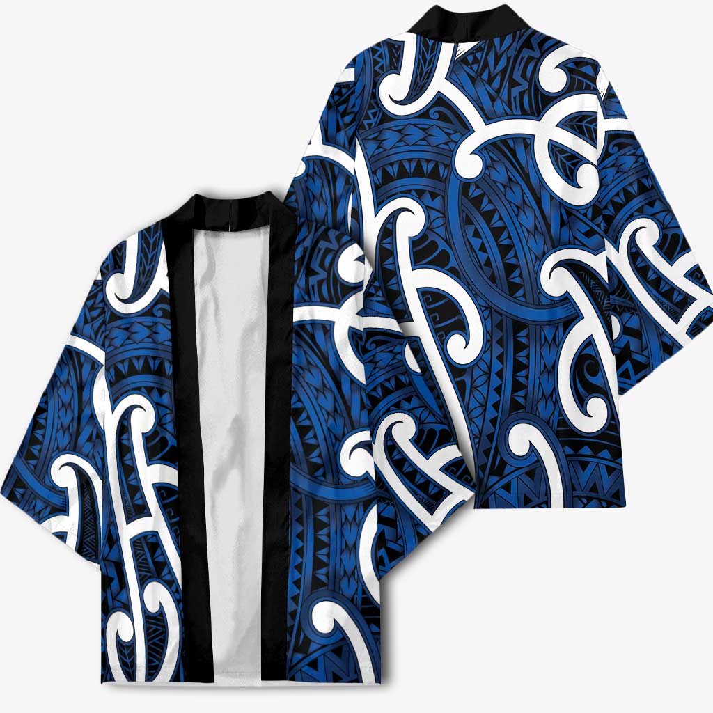 Aotearoa Maori Kowhaiwhai Kimono Kikorangi Puhoro and Patiki LT9 - Polynesian Pride