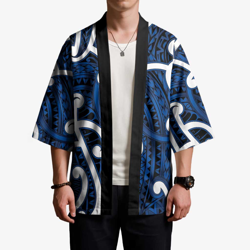 Aotearoa Maori Kowhaiwhai Kimono Kikorangi Puhoro and Patiki LT9 - Polynesian Pride