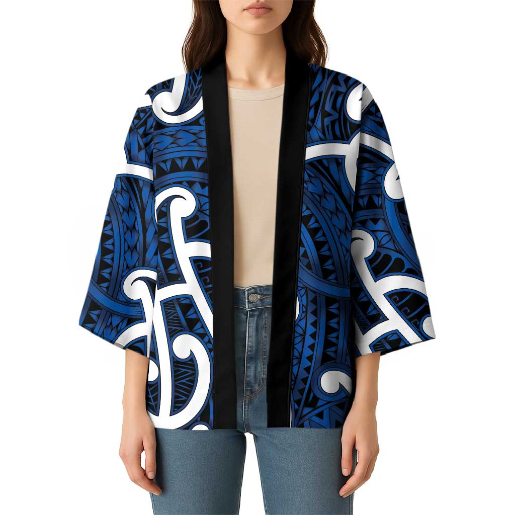 Aotearoa Maori Kowhaiwhai Kimono Kikorangi Puhoro and Patiki LT9 - Polynesian Pride
