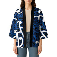 Aotearoa Maori Kowhaiwhai Kimono Kikorangi Puhoro and Patiki LT9 - Polynesian Pride