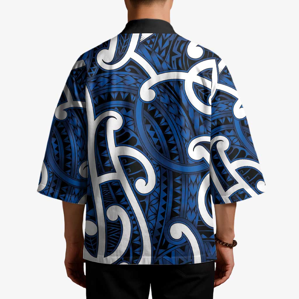 Aotearoa Maori Kowhaiwhai Kimono Kikorangi Puhoro and Patiki LT9 - Polynesian Pride
