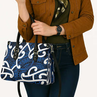 Aotearoa Maori Kowhaiwhai Leather Bag Kikorangi Puhoro and Patiki LT9 - Polynesian Pride