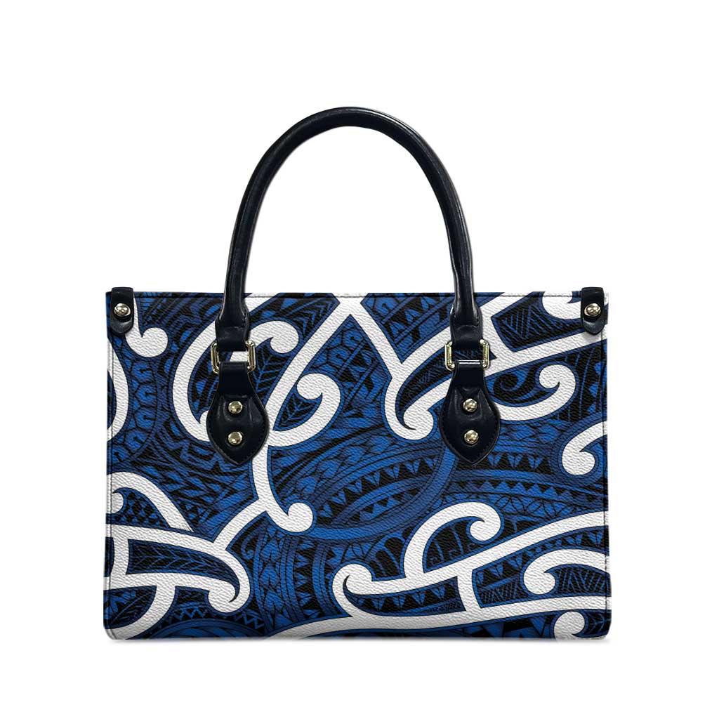 Aotearoa Maori Kowhaiwhai Leather Bag Kikorangi Puhoro and Patiki LT9 - Polynesian Pride