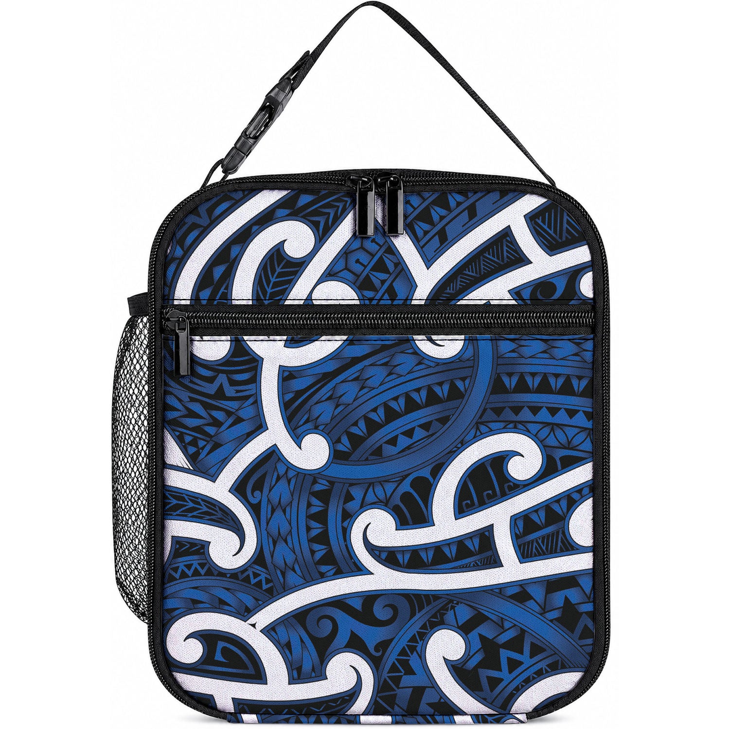 Aotearoa Maori Kowhaiwhai Lunch Bag Kikorangi Puhoro and Patiki LT9 10.2 × 8.3 × 4.3 inch Blue - Polynesian Pride