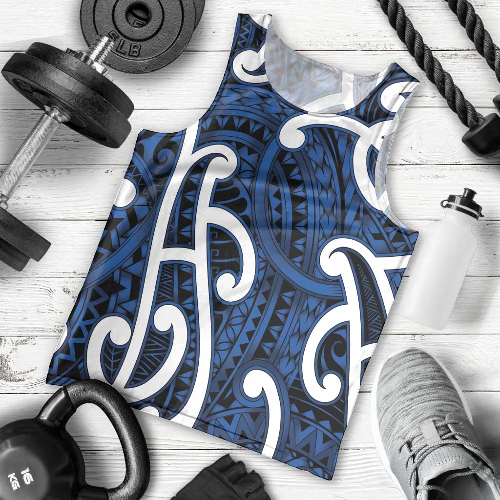 Aotearoa Maori Kowhaiwhai Men Tank Top Kikorangi Puhoro and Patiki LT9 - Polynesian Pride