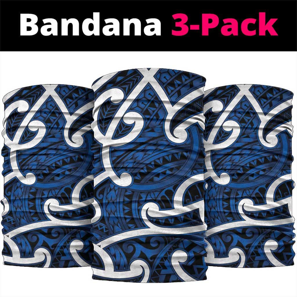 Aotearoa Maori Kowhaiwhai Neck Gaiter Kikorangi Puhoro and Patiki LT9 package One Size: 25*50cm Blue - Polynesian Pride
