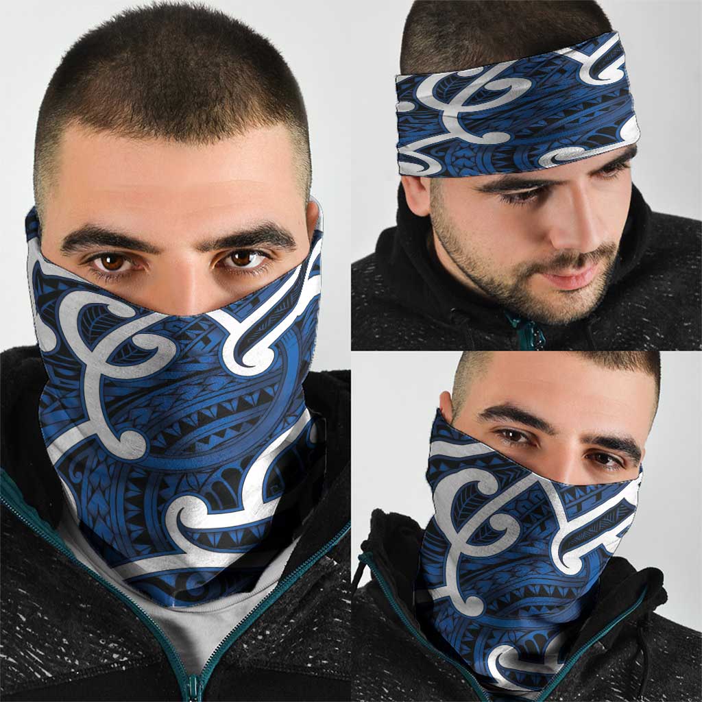 Aotearoa Maori Kowhaiwhai Neck Gaiter Kikorangi Puhoro and Patiki LT9 - Polynesian Pride