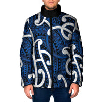 Aotearoa Maori Kowhaiwhai Padded Jacket Kikorangi Puhoro and Patiki LT9 Men Blue - Polynesian Pride