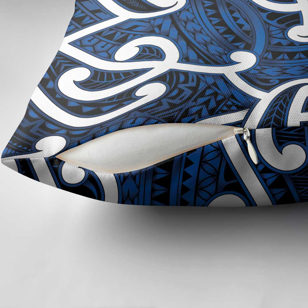 Aotearoa Maori Kowhaiwhai Pillow Cover Kikorangi Puhoro and Patiki