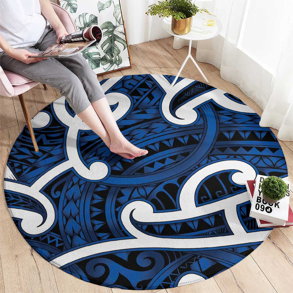 Aotearoa Maori Kowhaiwhai Round Carpet Kikorangi Puhoro and Patiki LT9 - Polynesian Pride