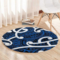 Aotearoa Maori Kowhaiwhai Round Carpet Kikorangi Puhoro and Patiki LT9 - Polynesian Pride