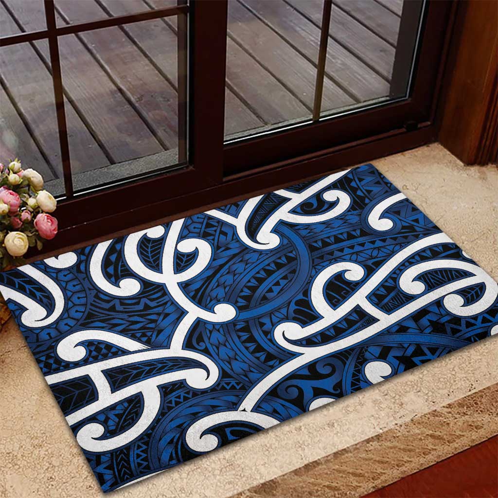 Aotearoa Maori Kowhaiwhai Rubber Doormat Kikorangi Puhoro and Patiki LT9 - Polynesian Pride