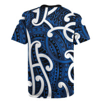 Aotearoa Maori Kowhaiwhai Rugby Jersey Kikorangi Puhoro and Patiki LT9 - Polynesian Pride