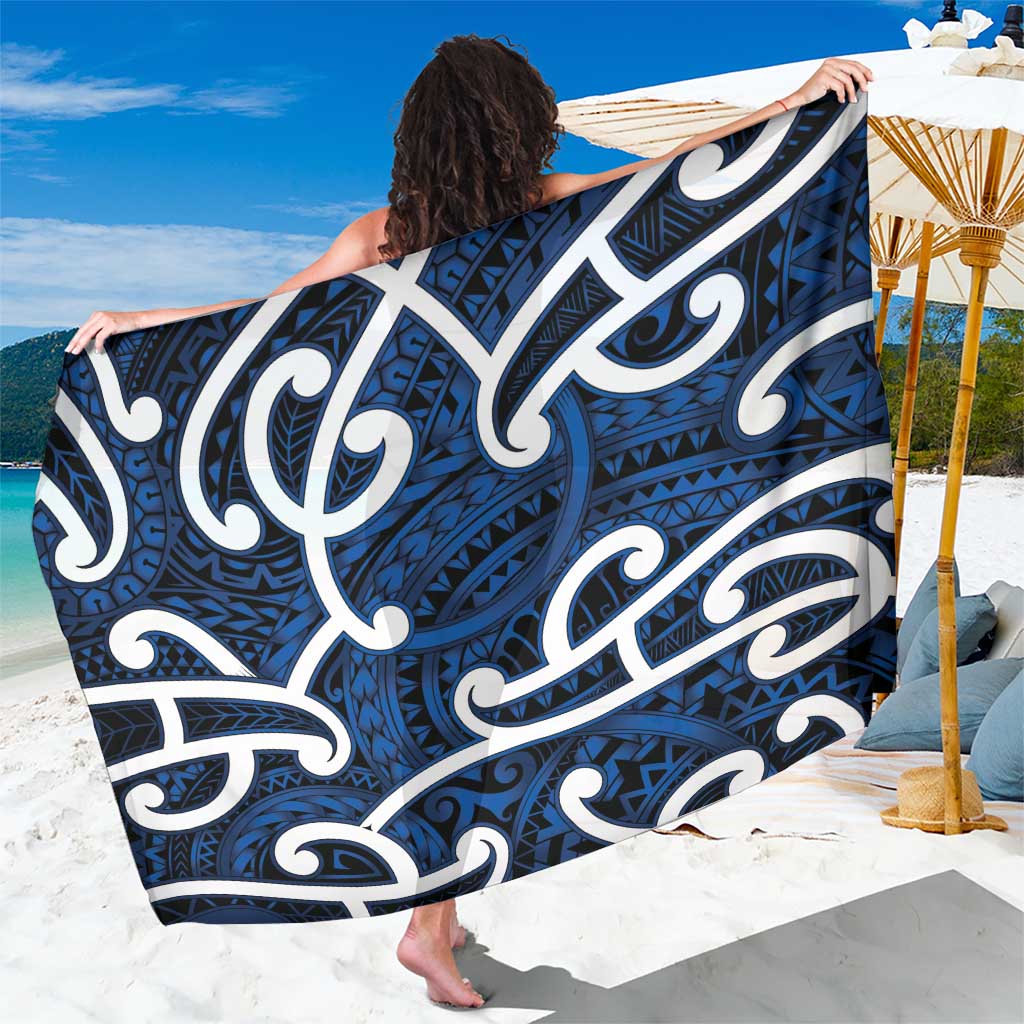 Aotearoa Maori Kowhaiwhai Sarong Kikorangi Puhoro and Patiki LT9 One Size 44 x 66 inches Blue - Polynesian Pride