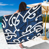 Aotearoa Maori Kowhaiwhai Sarong Kikorangi Puhoro and Patiki LT9 One Size 44 x 66 inches Blue - Polynesian Pride