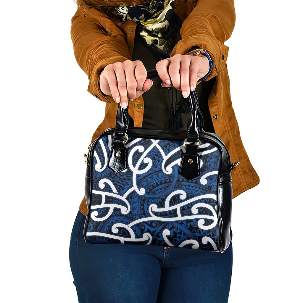 Aotearoa Maori Kowhaiwhai Shoulder Handbag Kikorangi Puhoro and Patiki LT9 One Size Blue - Polynesian Pride