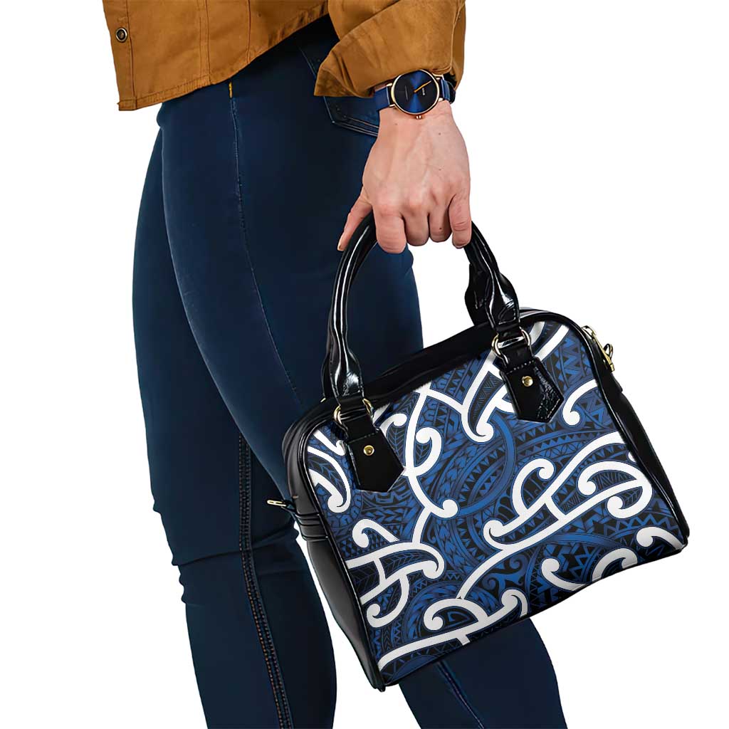 Aotearoa Maori Kowhaiwhai Shoulder Handbag Kikorangi Puhoro and Patiki LT9 - Polynesian Pride