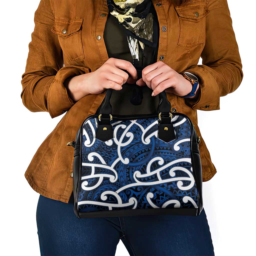 Aotearoa Maori Kowhaiwhai Shoulder Handbag Kikorangi Puhoro and Patiki LT9 - Polynesian Pride