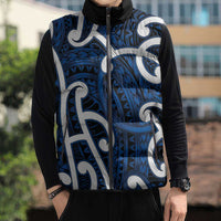 Aotearoa Maori Kowhaiwhai Sleeveless Puffer Jacket Kikorangi Puhoro and Patiki LT9 - Polynesian Pride