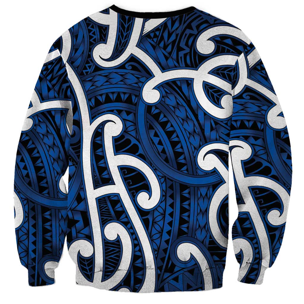 Aotearoa Maori Kowhaiwhai Sweatshirt Kikorangi Puhoro and Patiki LT9 - Polynesian Pride