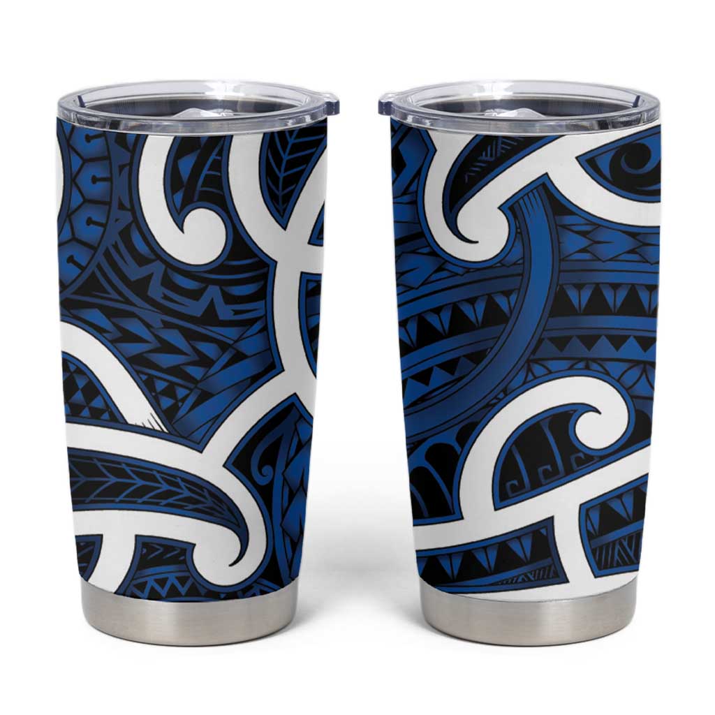 Aotearoa Maori Kowhaiwhai Tumbler Cup Kikorangi Puhoro and Patiki LT9 Blue - Polynesian Pride