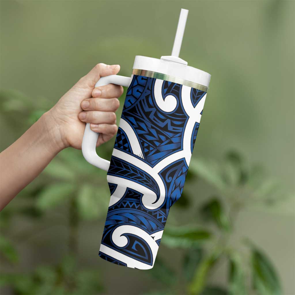 Aotearoa Maori Kowhaiwhai Tumbler With Handle Kikorangi Puhoro and Patiki