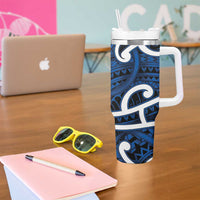 Aotearoa Maori Kowhaiwhai Tumbler With Handle Kikorangi Puhoro and Patiki