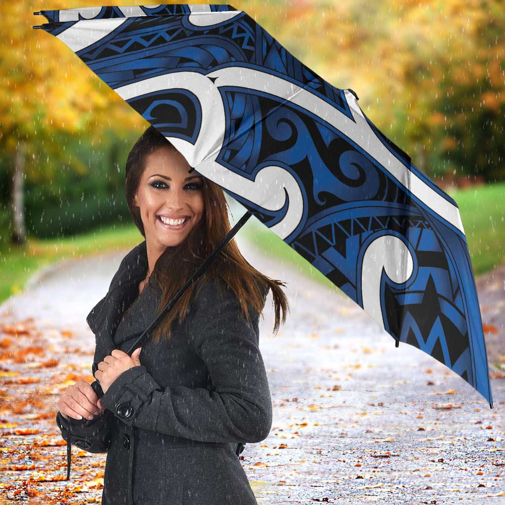 Aotearoa Maori Kowhaiwhai Umbrella Kikorangi Puhoro and Patiki LT9 - Polynesian Pride