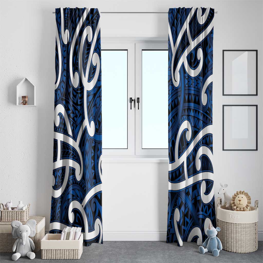 Aotearoa Maori Kowhaiwhai Window Curtain Kikorangi Puhoro and Patiki LT9 - Polynesian Pride