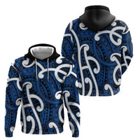 Aotearoa Maori Kowhaiwhai Zip Hoodie Kikorangi Puhoro and Patiki LT9 - Polynesian Pride