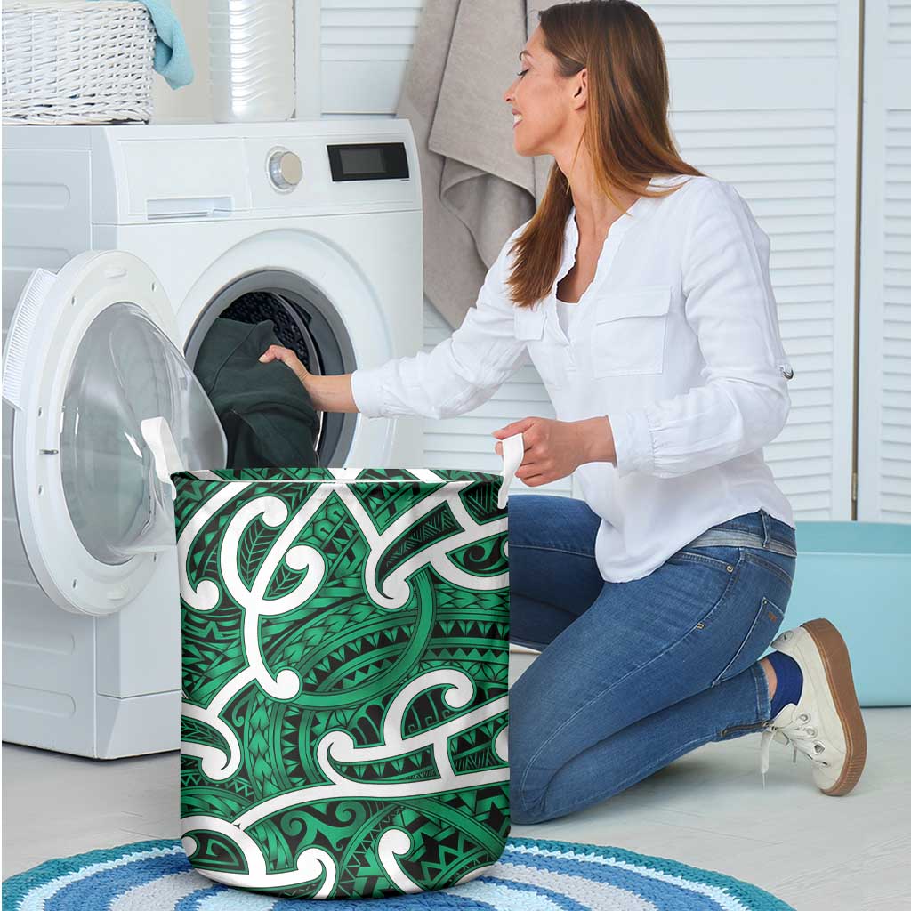 Aotearoa Maori Kowhaiwhai Laundry Basket Kakariki Puhoro and Patiki LT9 - Polynesian Pride