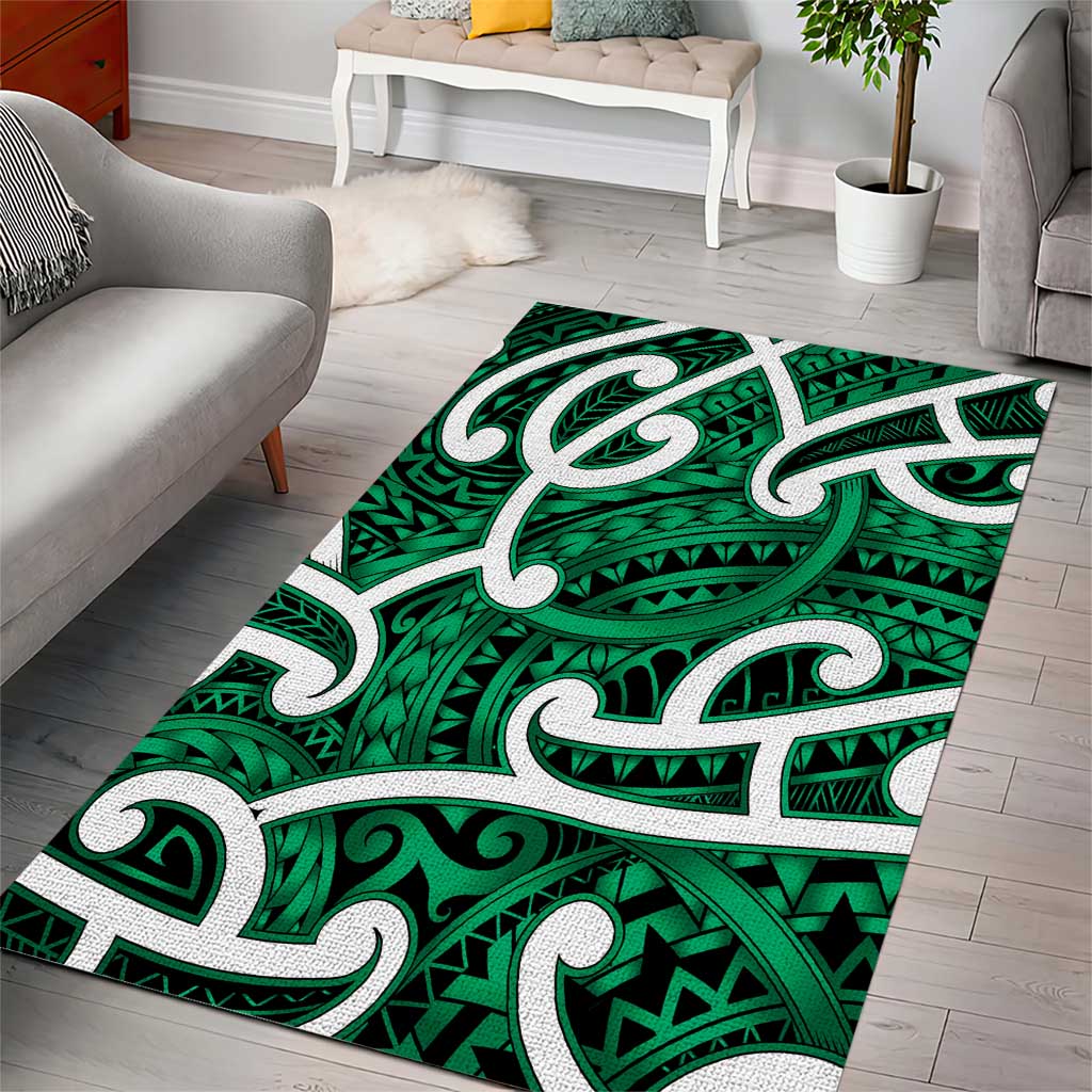 Aotearoa Maori Kowhaiwhai Area Rug Kakariki Puhoro and Patiki LT9 - Polynesian Pride
