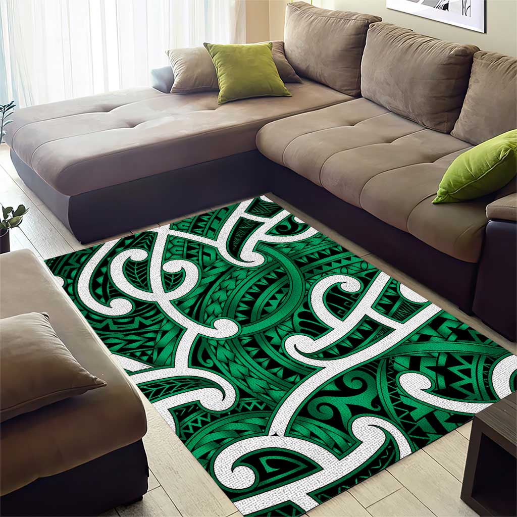 Aotearoa Maori Kowhaiwhai Area Rug Kakariki Puhoro and Patiki LT9 - Polynesian Pride