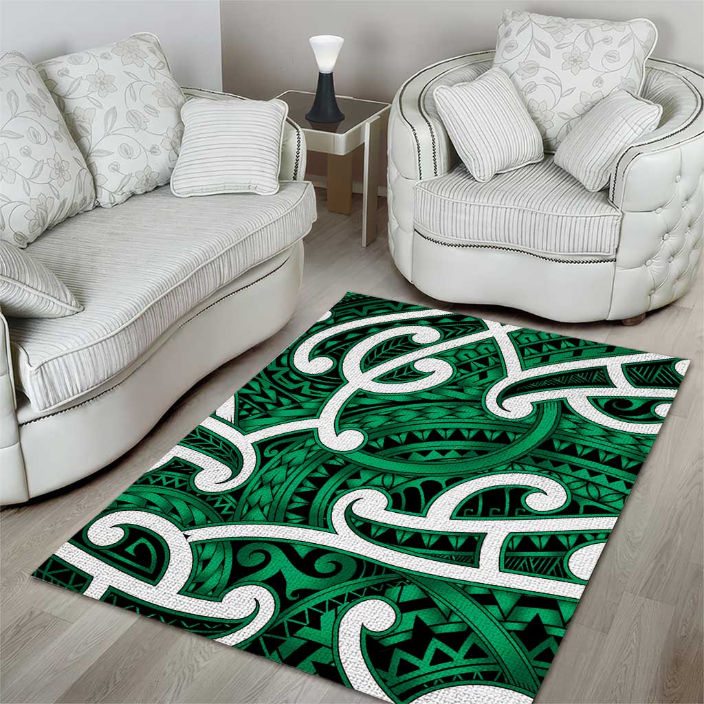 Aotearoa Maori Kowhaiwhai Area Rug Kakariki Puhoro and Patiki LT9 - Polynesian Pride