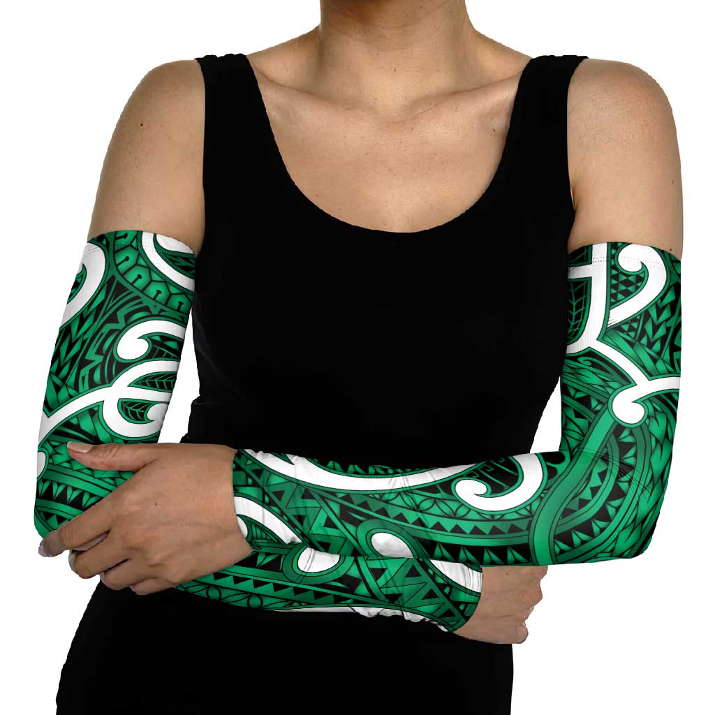 Aotearoa Maori Kowhaiwhai Arm Sleeves Kakariki Puhoro and Patiki LT9 - Polynesian Pride