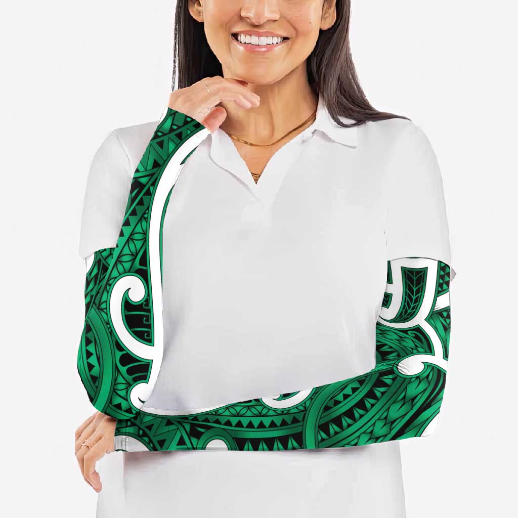 Aotearoa Maori Kowhaiwhai Arm Sleeves Kakariki Puhoro and Patiki LT9 - Polynesian Pride
