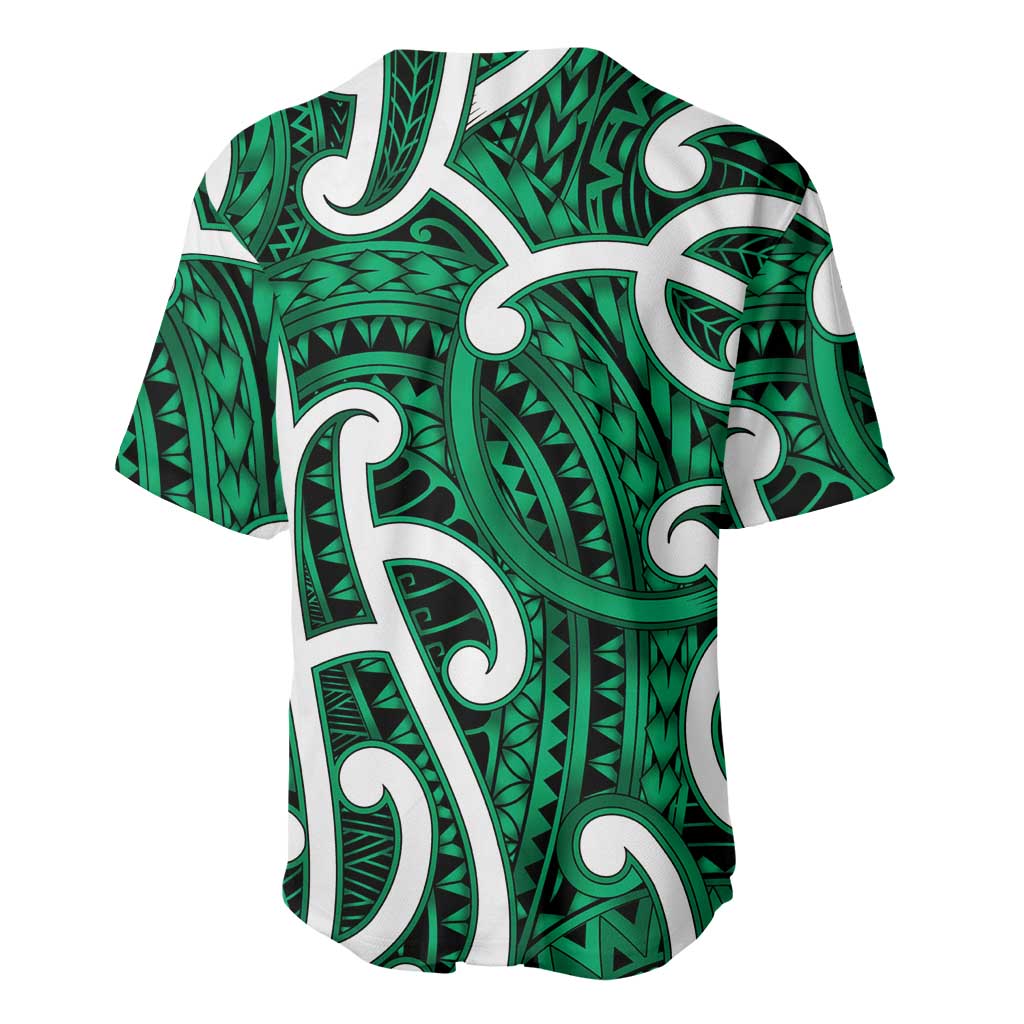 Aotearoa Maori Kowhaiwhai Baseball Jersey Kakariki Puhoro and Patiki LT9 - Polynesian Pride