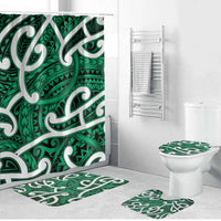 Aotearoa Maori Kowhaiwhai Bathroom Set Kakariki Puhoro and Patiki LT9 Bathroom Set (4 pcs) Green - Polynesian Pride
