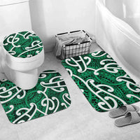 Aotearoa Maori Kowhaiwhai Bathroom Set Kakariki Puhoro and Patiki LT9 Mat Set Only (3 pcs) One Size Green - Polynesian Pride