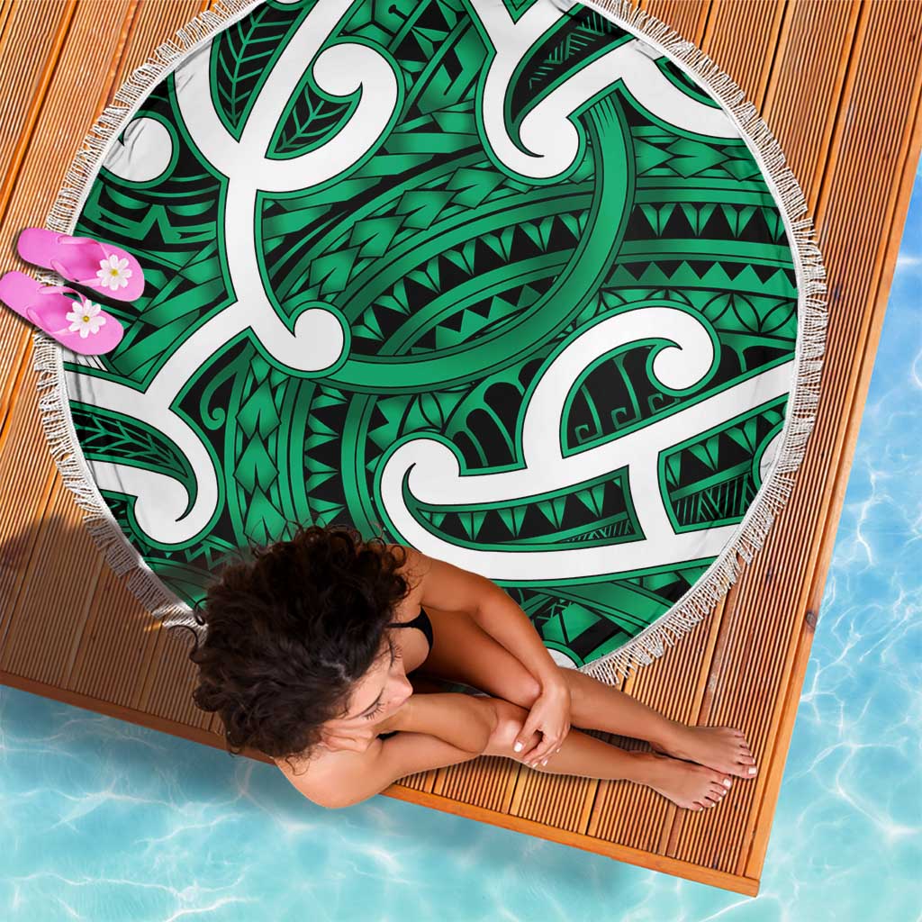 Aotearoa Maori Kowhaiwhai Beach Blanket Kakariki Puhoro and Patiki LT9 - Polynesian Pride