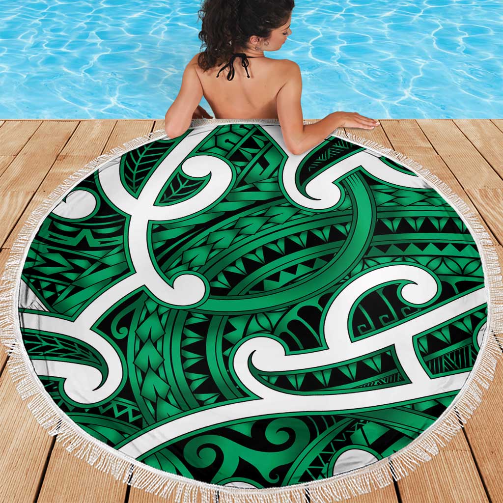 Aotearoa Maori Kowhaiwhai Beach Blanket Kakariki Puhoro and Patiki LT9 - Polynesian Pride