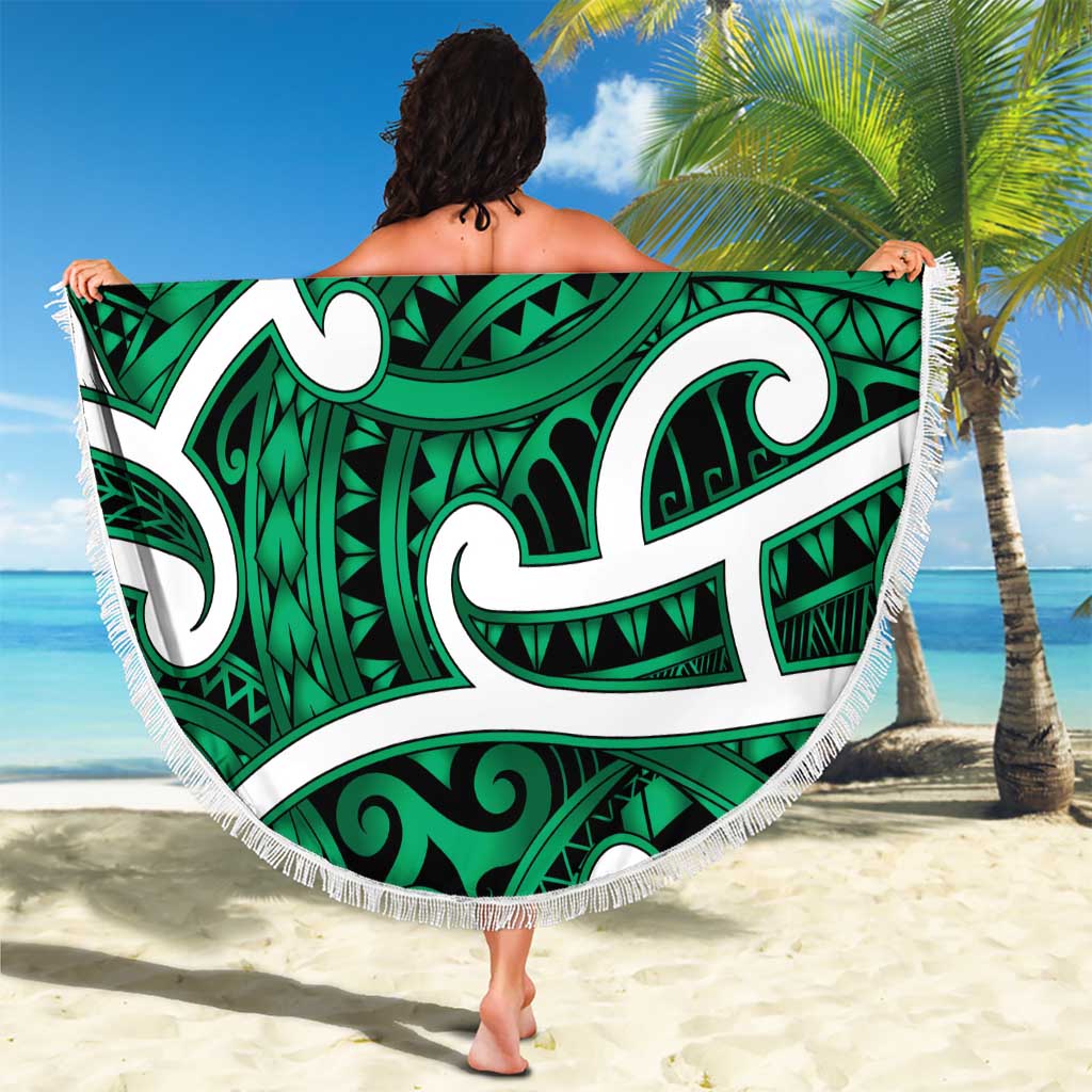 Aotearoa Maori Kowhaiwhai Beach Blanket Kakariki Puhoro and Patiki LT9 - Polynesian Pride
