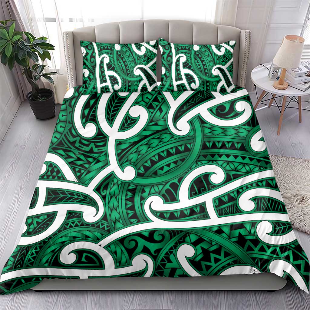 Aotearoa Maori Kowhaiwhai Bedding Set Kakariki Puhoro and Patiki LT9 - Polynesian Pride